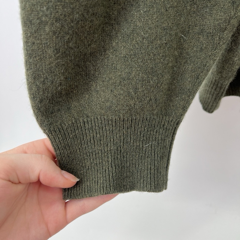 Alan Flusser Cashmere Sweater Men XL Green V Neck Preppy Hipster Old Money - Picture 4 of 11